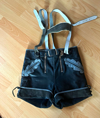 Kinder lederhose schwarz - kinder-, schwarz/grau