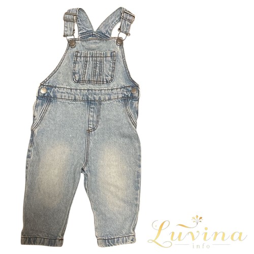 Kinder latzhose jeans - 74, blau